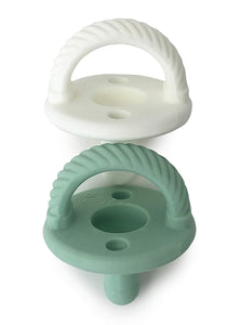 Mint and White Cables Sweetie Soother™ Pacifier Set
