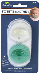 Mint and White Cables Sweetie Soother™ Pacifier Set