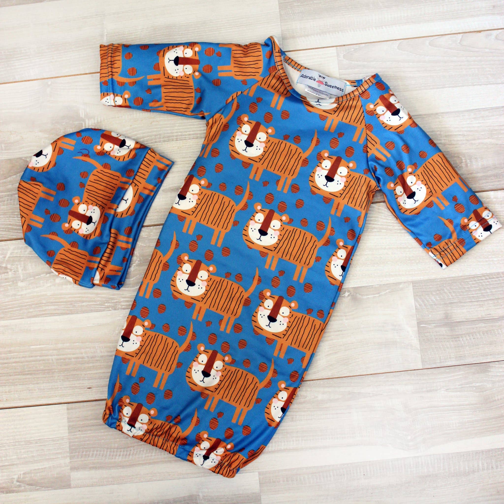 Tiger Baby Gown Set