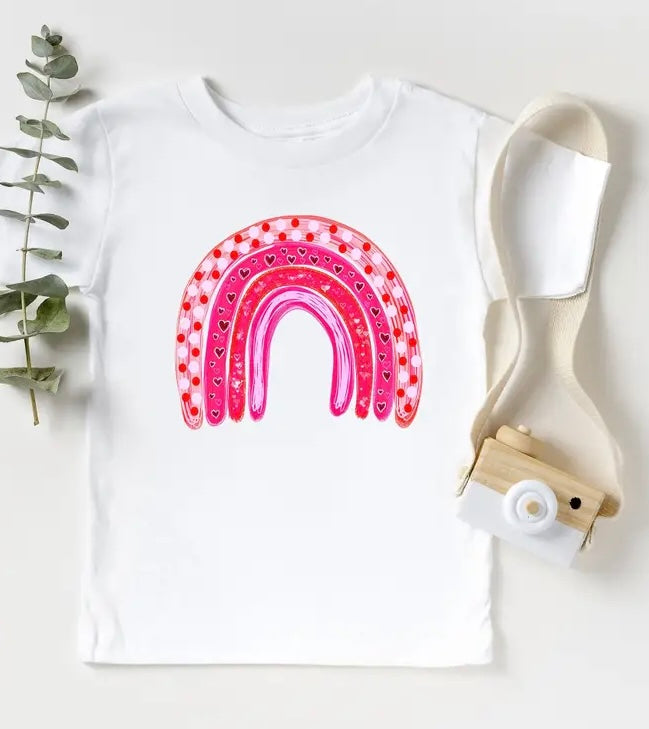 Valentine's Day Heart Rainbow Baby/Toddler/Youth Tee