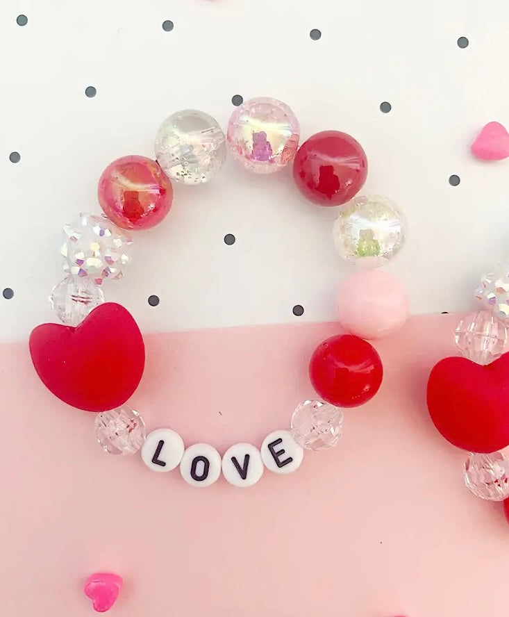 Valentine Heart Love Charm Bracelet