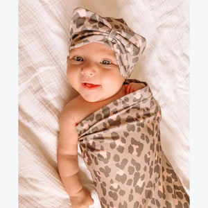 Cutie Cocoon™ Matching Cocoon & Hat Set - Blush Leopard