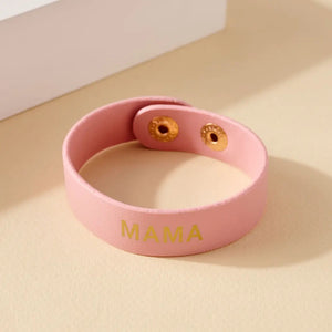 Mama Leather Bracelet - Pink