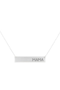 Mama Bar Necklace Silver