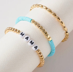 MAMA Inspirational Rubber Beaded Bracelet Set