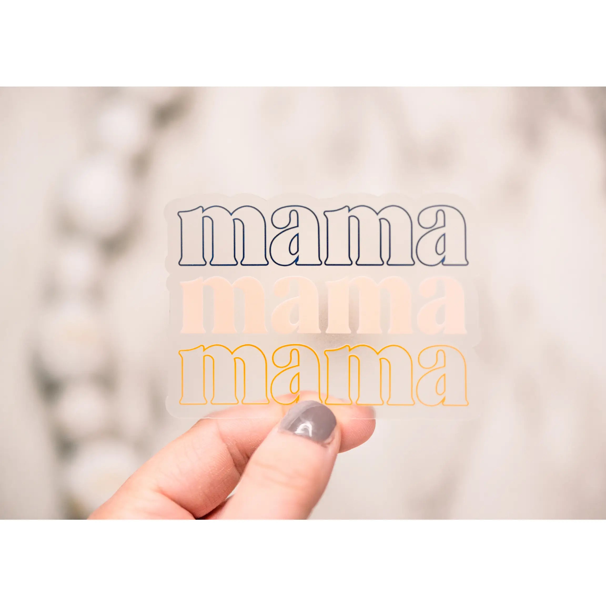 Mama Stacked Clear Vinyl Sticker