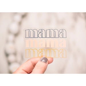 Mama Stacked Clear Vinyl Sticker