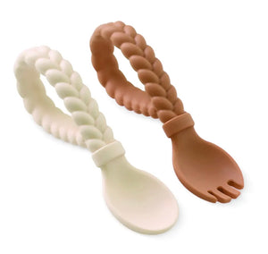 Sweetie Spoons™ Spoon + Fork Set - Buttercream + Toffee