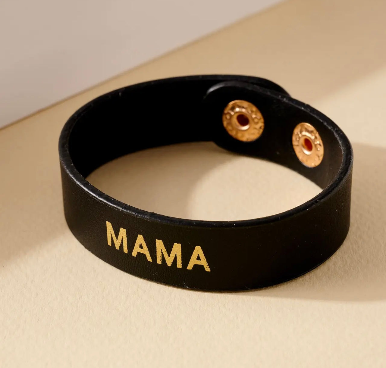 Mama Leather Bracelet - Jet Black